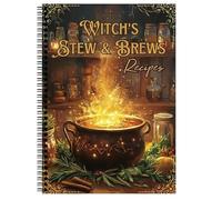 Recipe Journal, Witch Cookbook, Vintage Cooking Manual Design, Writing Note Section, Kitchen Organizer for Beginners, Women, Cooker, Home, Adults, Daily, Dining, Lunch, Family Use, 8.46x5.71 inches