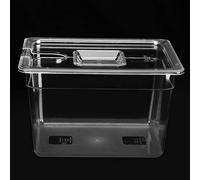 Récipient 11L avec Couvercle, Support et Manchon Kit Complet D'accessoires sous Vide Sac de Cuisson sous Vide Pochette Alimentaire sous Vide Récipient de Cuisson sous Vide