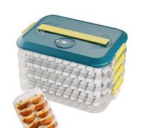 Récipient à 4 couches, stockage de boulettes empilables, boîte à collation avec couvercle sécurisé, organisateur de biscuits avec minuterie, de cuisine pour réfrigérateur congélateur, récipi