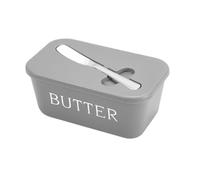 Récipient à beurre en plastique pratique, rectangulaire, grande capacité, boîte de rangement for beurre avec couvercle, plat à fromage scellé, comptoir pour la cuisine, la table à manger(Grey)