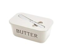 Récipient à beurre en plastique pratique, rectangulaire, grande capacité, boîte de rangement for beurre avec couvercle, plat à fromage scellé, comptoir pour la cuisine, la table à manger(White)