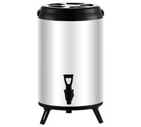 Récipient à boissons chaudes et froides en acier inoxydable 304 de qualité commerciale avec robinet et poignée ergonomique 6 L Distributeur de boissons de qualité commerciale Récipient de stockage de