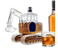 Récipient à bourbon - Carafe en en forme de creuseur, système de bec verseur pour porte-alcool, article de collection sur le thème des machines, transparent pour stockage de boissons,