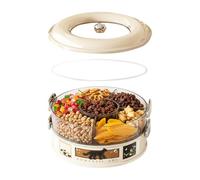 Récipient À Collation Divisé - Boîte À Double Niveau De Style Médiéval, Organisateur Rotatif À Large Bouche, Plateau De Rangement Empilable, Étui Portable | Six Supports De Grille Pour Légumes,
