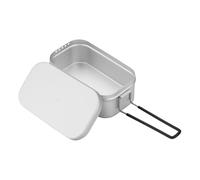 Récipient à déjeuner - Boîte à déjeuner en aluminium de 22 cm, poignées pliables, stockage des aliments léger et durable | Boîte à déjeune Portable Durable pour Camping randonnée pique-nique en plein