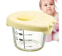 Récipient à déjeuner en verre - Accessoires pour autorités budgétaires - 230 ml - Design dinosaure de dessin animé - Bac de congélation - Bol d'alimentation pour petits - Avec couvercle en