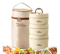 Récipient à déjeuner isolé - Ensemble de 3 boîtes alimentaires étanches, kit de sac à déjeuner réutilisable | École bureau voyage dortoir travail voyage Camping pêche en plein air hommes femmes enfant