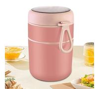 Récipient à déjeuner isotherme en acier inoxydable - Pot alimentaire thermique 304 de 15,2 cm | Boîte à collations étanche à 2 niveaux de 710 ml avec poignée pour l'école, les voyages et les repas cha