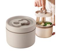 Récipient à déjeuner isotherme portable en acier inoxydable de forme ronde, 650 ml, design moderne, unisexe, lavage à la main pour le travail, l'école, les repas en plein air