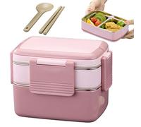 Récipient à déjeuner pour enfants - Récipient à sandwich à deux couches avec poignée de couvercle - Avec récipient empilable étanche pour le personnel de trav