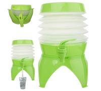 Récipient à eau avec robinet, distributeur de boisson pliable de 3,5 l, carafe d'eau de camping portable avec base stable et poignée pour la maison et l'extérieur