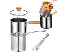 Récipient à filtre à huile en acier inoxydable - Friteuse en acier inoxydable avec panier, pot à filtre à huile de grande capacité, récipient à graisse pour la cuisine, C