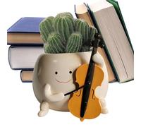 Récipient à fleurs décoratif - Accessoire de bureau en céramique, adorable forme de dessin animé, figurine d'affichage unique | Accessoires de jardin pour bureau extérieur, balcon, bureau, cadeau de