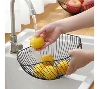 Récipient à fruits décoratif mais fonctionnel en fer avec forme circulaire et côtés ventilés pour une circulation de l'air et un nettoyage facile (doré S)
