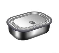 Récipient à goûter en acier inoxydable avec répartition équilibrée du poids et base stable pour un rangement horizontal (800 ml)