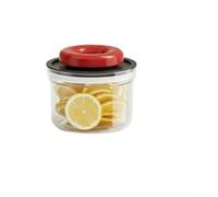 Récipient à grains sous vide pour céréales et aliments secs, bocal de rangement hermétique avec joint sous vide, organisateur de garde-manger anti-déversement, ABS + silicone, (rouge, 550 ml)