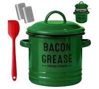 Récipient à Graisse de Bacon | 1200ml Stockage d'Huile avec Spatule - Conserveur De Graisse De Cuisson Pour Cuisine | pour Friture Rôtissage Préparation de Repas Vacances Camping Thanksgiving Restaura
