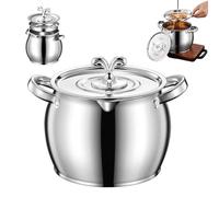 Récipient à graisse de bacon avec passoire, récipient à huile en acier inoxydable, pot de stockage de graisse avec couvercle et poignée pour stocker l'huile de friture, la graisse de cuisson, la