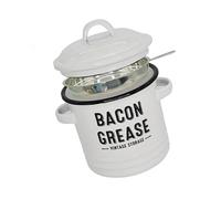Récipient à graisse de Bacon émaillé à poignée avec cuillère passoire, Gadget de cuisine multifonctionnel, récipient d ' assaisonnement émaillé