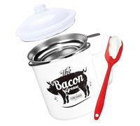 Récipient à graisse de bacon - Filtre et spatule en silicone de qualité alimentaire - Bidon de stockage de graisse de 1200 ml - Récipient à graisse avec passoire, spatule - Pour cuisiner dans la