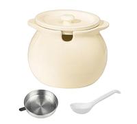 Récipient À Graisse De Bacon - Récipient À Graisse En Céramique De 1 400 G Avec Passoire, Spatule Incluse | Boîte De Stockage De Graise Multifonctionnelle Rustique, Pour La Cuisine, La Cuisson, Le Pe