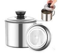 Récipient à graisse de cuisine en acier inoxydable avec grande capacité, accessoire de cuisine pratique pour la maison, le camping, le pique-nique, le restaurant et le café, stockage hygiénique