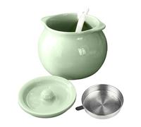 Récipient à graisse en céramique avec spatule passoire 1,5 l Pour cuisine, vacances, week-end, petit-déjeuner, déjeuner et repas de famille