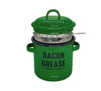 Récipient à graisse et à assaisonnement miniature multifonctionnel pour bacons émaillés avec double poignée - Article essentiel de cuisine - Récipient à graisse de bacon émaillé avec passoire et