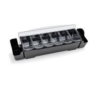 Récipient à ingrédients avec 6 inserts de 0,7 litre chacun, 57 x 15 x 18 cm, ABS, polycarbonate