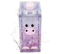 Récipient à lait pour réfrigérateur, 400 ml, étanche, boîte à boisson carrée en forme de carton de lait avec paille - Rangement de boissons pour réfrigérateur, ferme, pique-nique, cuisine, camping