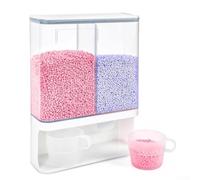Récipient à lessive en plastique PS+PP 1500 ml Blanc Taille L | Peut contenir des boosters de parfum, des perles de lessive, du sel de mer, du riz ; pas de liquides ; capacité de 1000 ml