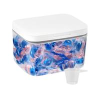 Récipient à lessive en poudre - Boîte de rangement pop-up pour lessive liquide | Distributeur de feuilles de détergent à linge pop-up de 2,8 L | Distributeur transparent de grande capacité avec