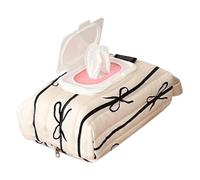 Récipient à lingettes rechargeable - Pochette de rangement pour lingettes humides, sac réutilisable pour lingettes humides | Distributeur de lingettes légères, organisateur à motif nœud avec sangle