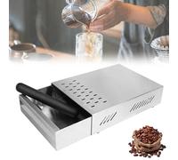 Récipient à marc de café, en acier inoxydable, tiroir à infusion avec bâton de tapotement, tiroir à marc de café en acier inoxydable, pour machines à café (argenté)