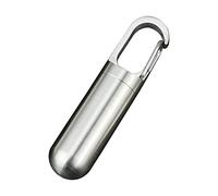 Récipient à médicaments en acier inoxydable, étui à pilules porte-clés, porte-bouteille de pilule étanche, mini porte-pilule portable léger pour le camping en plein air et la (Mini)