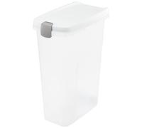 Récipient à nourriture pour animaux 40 l Corps transparent Couvercle blanc