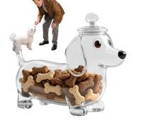 Récipient à nourriture pour chien | Bocaux de rangement en verre pour friandises pour animaux - Boîte à goûter en forme d'animal Distributeur de biscuits Cuisine Maison Voyage Extérieur