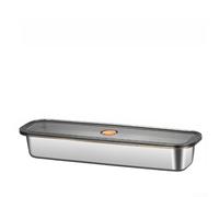 Récipient à pâtes en acier inoxydable 304 hermétique pour spaghetti pâtes - Pour joint sous vide Organisateur de cuisine Argenté 32 x 9,5 x 5,5 cm (900 ml)