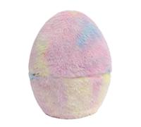 Récipient à remplir d'œufs de Pâques en velours, œufs de Pâques vides à remplir, arc-en-ciel pastel, 21,6 cm, matériau en flanelle douce, boîte cadeau pour friandises, décoration de vacances