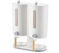 Récipient à riz avec distributeur - Distributeur à pression de 5 kg avec couvercle - Distributeur de céréales de cuisine à double chambre | Pour céréales, haricots verts, farine de maïs, flocons