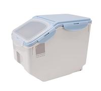 Récipient à Riz, écologique, Résistant aux Hautes Températures, Peu Encombrant, Récipient Alimentaire Hermétique en Plastique avec Tasse à Haricots (Bleu 15KG)