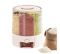 Récipient à Riz,Réservoir à Riz Rotatif - Conteneur Hermétique Alimentaire à Compartiments Anti-insectes et Humidité pour Stockage Cuisine Restaurant Céréales Farine