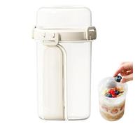 Récipient À Salade De Voyage - Récipients De Préparation De Salad | Bocaux Étanches À Double Couche Avec Fourchette Et Cuillère, Tasses À Flocons D'avoine, Récipients À Salade, Pour La Maison, Le Bur