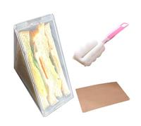 Récipient À Sandwich 1 Pièce, Brosse De Nettoyage 1 Pièce, Papier Absorbant 10 Pièces, Boîte À Sandwich Lavable Pour Petit-Déjeuner, Déjeuner Et Dîner, Récipient À Sandwich Réutilisable Portable