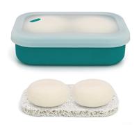 Récipient à savon de voyage incassable en silicone souple (vert) | Peut contenir deux barres de 106,31 g, pour un shampooing et un après-shampoing polyvalent, design de grande capacité