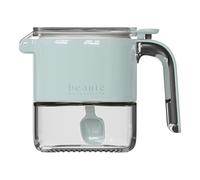 Récipient à sucre en verre avec couvercle et cuillère, 13,6 x 10,5 x 9 cm, boîte hermétique pour stockage de poudre, cuisine, table à manger, garde-manger, salière et poivre