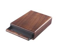 Récipient à taper en bois de noyer avec récipient intérieur en métal, boîte de rangement de tiroir pour porte-filtre, marc de café, récipient épais avec poignée en bois pour hôtel, bar et maison