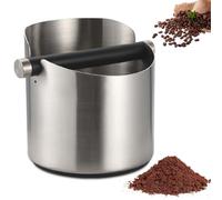 Récipient à taper pour porte-filtre, 600 ml, en acier inoxydable, pour une élimination facile du marc de café humide pour machine à expresso porte-filtre (argenté)