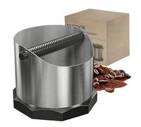 Récipient à taper pour porte-filtre en acier inoxydable, 1,6 l, boîte à expresso professionnelle avec barre de frappe amovible, fond antidérapant, silencieux et facile à nettoyer
