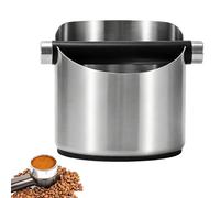 Récipient à taper pour porte-filtre, petite boîte à café en acier inoxydable, avec base antidérapante, convient pour l'élimination du marc de café des machines à expresso (argenté)